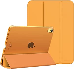 MoKo Étui Compatible avec iPad 10e Génération 10,9 Pouces 2022, Coque de Protection à Rabat Anti-Chocs en PC Ultra-Mince et Léger avec Support, Auto Veille/Réveil, Papaye