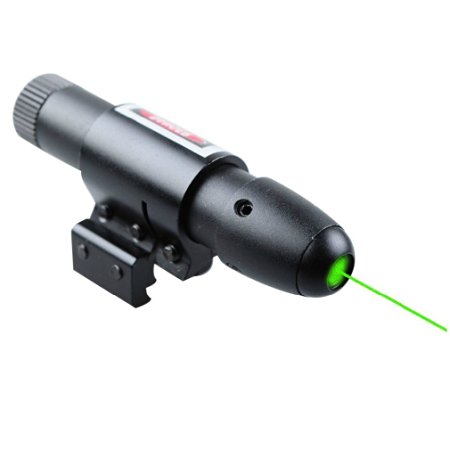 MAYMOC Green Laser Pointer Presenter Pen Aiming Sight laser sight Dot Scope with Ajustable Bracket 11MM, 20MM