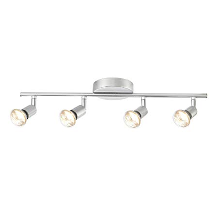 Globe Electric Payton 4-Light Adjustable Track Lighting Kit, Matte Silver Finish 58932