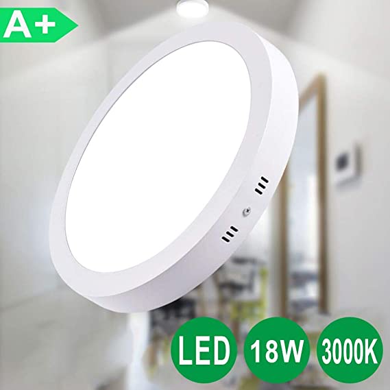 Gesto 18W Round Shape Cool Day White LED Surface Mounted Light for Home, Office, Kitchen, Hallway, Living Room Flush Light Fittings for Ceiling