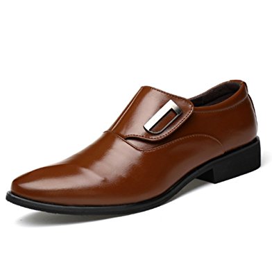 Seakee Men's Business Slip-on Dress Shoes Semi-formal Oxford