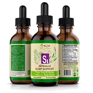 Natural Sleep Aid for Adults - Liquid Melatonin - Sleep Better, Deeper, Longer - Potent Herbal Supplement - Aids Sleeping, Provides Anxiety and Stress Relief - With Chamomile, L-Theanine - 85 Servings