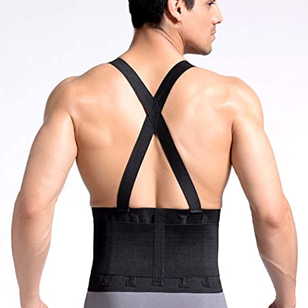 CROSS1946 Work Back Brace,Lumbar Support with Adjustable Suspenders for Industrial Work, Weightlifting,Back Pain Relife,Heavy Lifting Safety,Men &Women