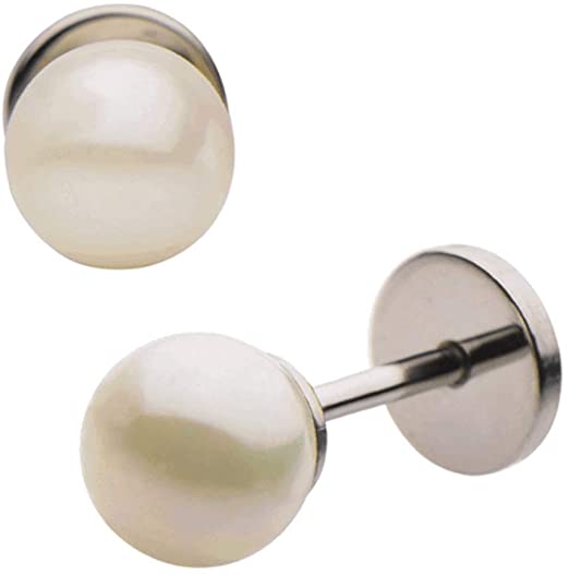 ComfyEarrings Pearl Studs with Comfy Flat Back