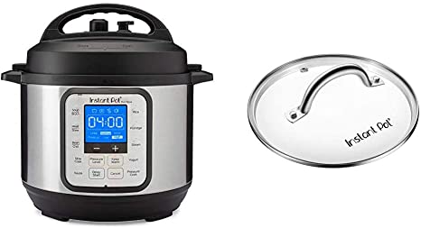 Instant Pot Duo Nova 7-in-1 Electric Pressure Cooker, Slow Cooker, Rice Cooker, Steamer, 3 Quart, Easy-Seal Lid, 12 One-Touch Programs & ant Pot Tempered Glass Lid, Clear 7.6 Inch, Mini 3 Quart