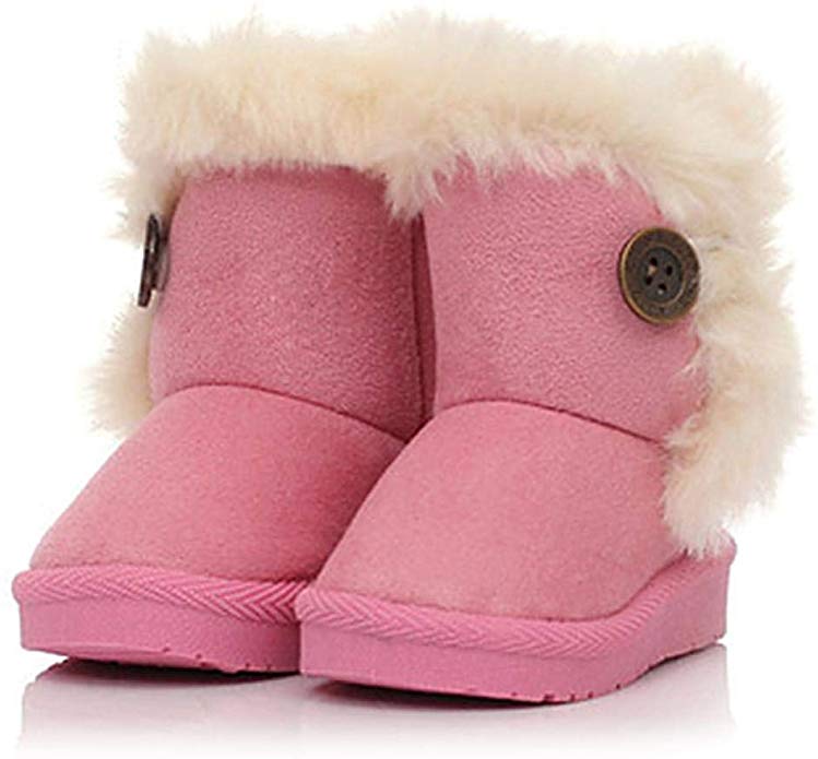 neudas Winter Kids Solid Color Children Snow Boots Thick Keep Warm Shoes Boots