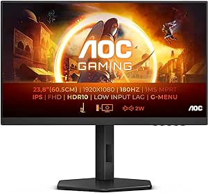 AOC Gaming 24G4X - 24 Zoll FHD Monitor, 180 Hz, 1 ms, FreeSync Prem., G-Sync comp., HDR10 (1920x1080, HDMI, DisplayPort) schwarz