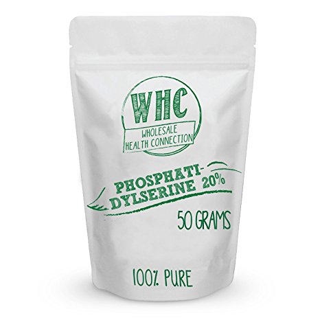 WHC Phosphatidylserine 20% Powder 50g (100 Servings) | Nootropic | Cognitive Enhancer | Mood Support | Memory | Learning | Focus | Concentration | Boosts Mental and Physical Energy