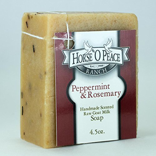 Handmade Herbal 100% Raw Goat Milk Peppermint & Rosemary Soap (4.5oz./Bar)
