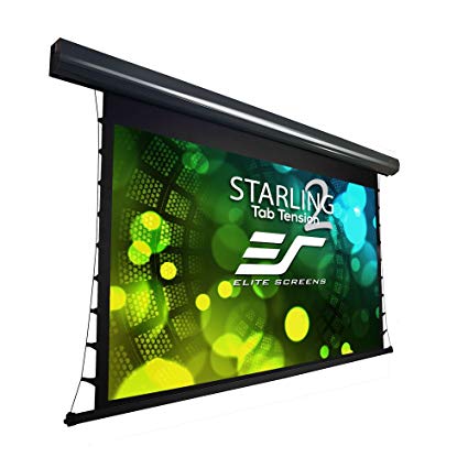 Elite Screens Starling Tab-Tension 2, 100" 16:9, 12" Drop, Tensioned Electric Motorized Projector Screen, STT100UWH2-E12