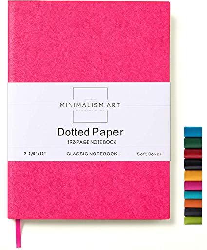 Minimalism Art, Soft Cover Notebook Journal, Composition B5 Size 7.6 X 10 inches, Berry, Dotted Grid Page, 192 Pages, Fine PU Leather, Premium Thick Paper - 100gsm, Designed in San Francisco