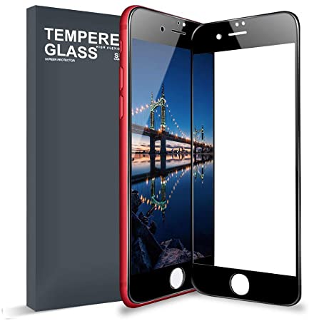 iPhone 7 iPhone 8 Screen Protector Tempered Glass, Meidom Scratch Resistant 3D Full Coverage iPhone 7/8 Glass Screen Protector Film 3D Touch Compatible[Black]