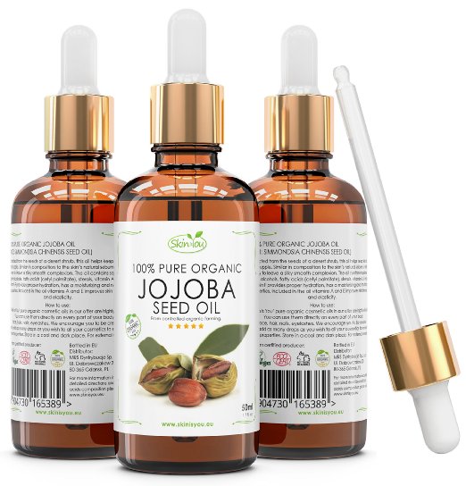 Jojoba Oil 50 ml 100% Pure & Organic | Resembles Human Sebum | Balances Skin Oil Production | Prevents Hair Loss | Head-to-toe Moisturizer | Fights Acne And Wrinkles | Perfect For Dry And Fizzy Hair | Great Face Cleanser