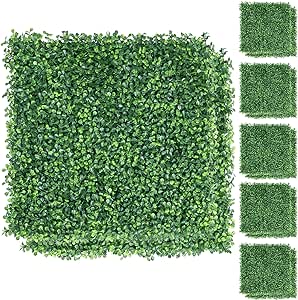 Yaheetech Artificial Hedge 50 cm x 50 cm Polyethylene Fake Plant Wall for Outdoor Indoor Use 12 Pieces