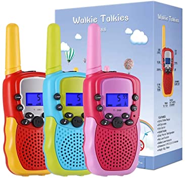 Selieve 3 Pack Walkie Talkies for Kids , 22 Channels 2 Way Radio Toy with Backlit LCD Flashlight, 3 Miles Range for Outside Adventures, Camping, Hiking, Toys for 3-12 Years Old Boys or Girls
