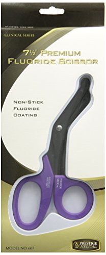 Prestige Medical 607 Fluoride Coated Scissor, Purple, 7.5 Inch