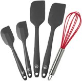 Baron and Smith Premium Silicone Spatulas Set of 4 with Heat-Resistent Hygienic One-Piece Design  BONUS WHISK included FREE