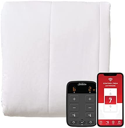 Sunbeam Polyester Wi-Fi Connected Mattress Pad, Electric Blanket, 10 Heat Settings, King Size