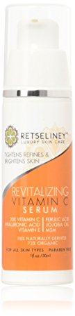 Retseliney Best Revitalizing Vitamin C Serum for Face, Anti Aging & Anti Wrinkle Serum, Repairs Sun Damage, Skin Discoloration, 20% C Serum for Skin & Eyes + Vegan Hyaluronic Acid & Vitamin E