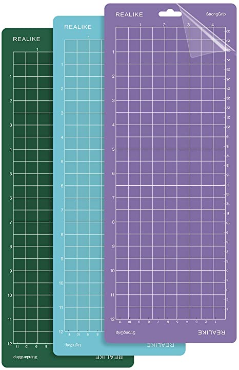 REALIKE Cutting Mat for Cricut Joy(4.5x12 inch,StandardGrip, LightGrip, StrongGrip 3Mats), Variety Adhesive Cutting mats for Cricut Joy Accessories