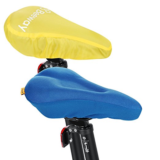 Beeway® Bike Saddle Covers, Most Comfortable Soft Gel Cushion with Bicycle Seat Rain Cover (Waterproof Dust-proof) for Outdoor Cycling Mountain Bike and Indoor Spinning etc