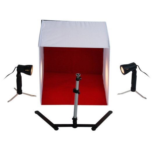 Excelvan Mini Portable Photography Photo Studio Lighting Cube / Tent Kit 40CM X 40CM Light Box   four Backgrounds (Black White Blue Red)