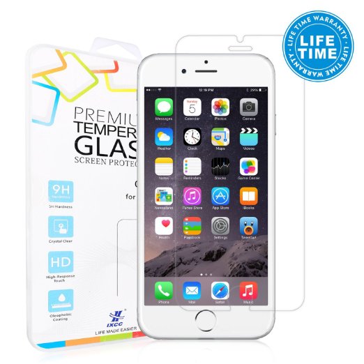 [Lifetime Warranty] iPhone 6 plus / 6s plus Tempered Glass Screen Protector - iXCC® 0.3mm HD 9H hard Screen Cover for Apple iPhone6 plus / 6s plus