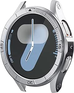 Spigen Bezel Tune Pro Designed for Samsung Galaxy Watch 7 44mm Bezel Ring Protector with Case (2024) - Silver