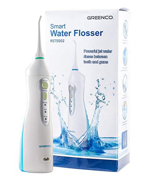 Greenco Professional Rechargeable Oral Irrigator with High Capacity Water Flosser and Plaque Remover