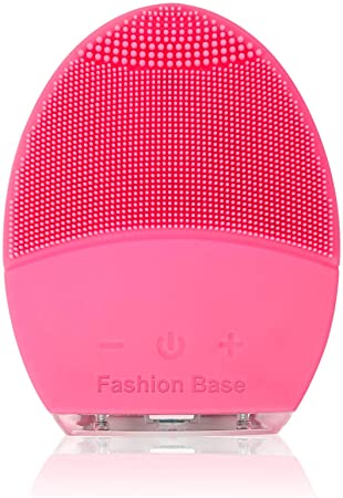 Facial Cleansing Brush and Face Massager Silicone Ultrasonic Vibrating Facial Brush, Waterproof, Rechargeable and Sonic Electric Face Cleansing Exfoliator for Anti-Aging (ROSE)