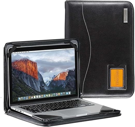 Contour Series - Black Heavy Duty Leather Protective Case - Compatible with HP Elite Dragonfly G3 13.5" Sure View Laptop