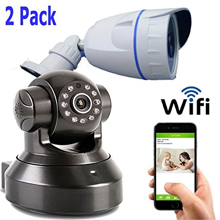 Coolcam WiFi 720P HD IR Bullet and Pan&Tilt IP Smartphone Security Surveillance Camera with Night Vision and Motion Detect