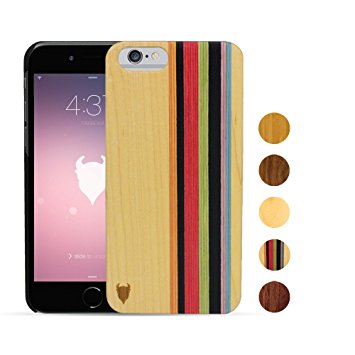 Apple iPhone 6 / 6S - (Style A) Wood Case (Maple with Rainbow Stripes) - MediaDevil Artisancase