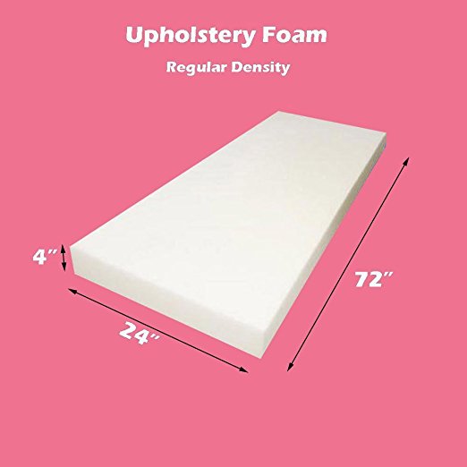 Mybecca Upholstery Foam Regular Density Foam Sheet 4" X 24" X 72"