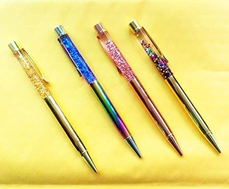 Pen Bling sets Pen Rhinestones Crystal Metal Ballpoint Pens Fine Black Ink Office Supplies(package of 4)