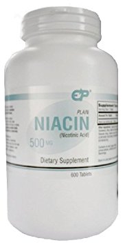 EP Plain Niacin 500mg Immediate Release Niacin 1300 Tabs