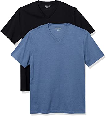 Amazon Essentials Mens 2-Pack Slim-Fit Short-Sleeve V-Neck T-Shirt