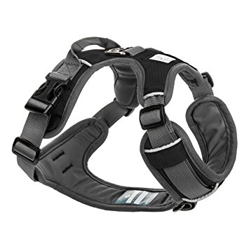 Embark Active Dog Harness, Easy On and Off with Front and Back Lead Attachments & Control Handle - No Pull Training, Size Adjustable and Non Choke (Medium, (61 - 79 cm ), Black)