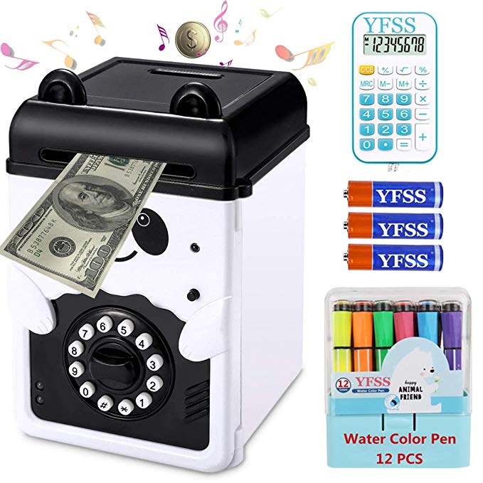 YFSS ATM Password Cartoon Piggy Bank   Watercolor Pen   Calculator Great Gift