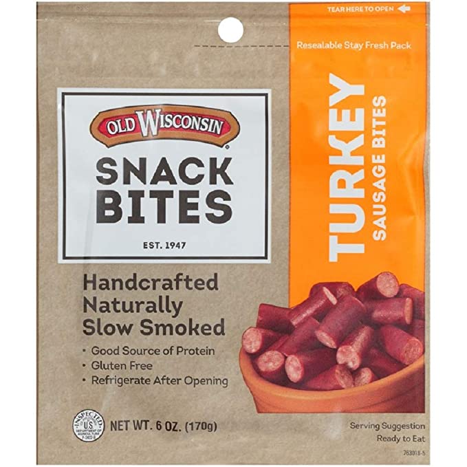 Old Wisconsin Snack Bites, Turkey Sausage, 6-Ounce Package