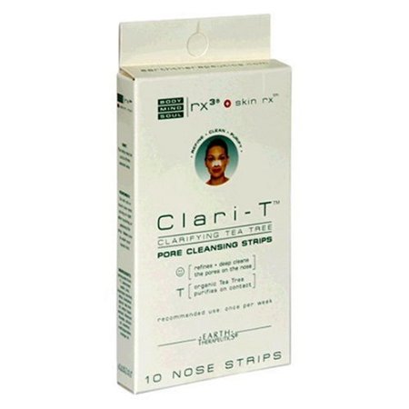 Earth Therapeutics Clari-T Pore Cleaning Strips, Clarifying Tea Tree, 10 strips (Pack of 3)