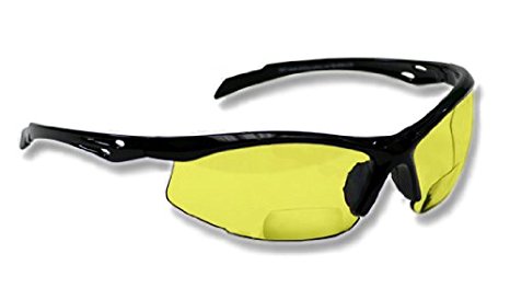 Bifocal Safety Glasses SB-9000 with Yellow Lenses,  1.50