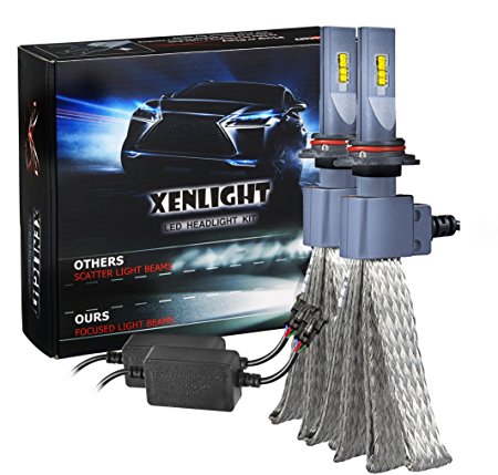 Xenlight 9006 LED Headlights Bulbs with InFocus Beam-60W 7,000Lm- Bulb and Kit with CREE Cell -Cool White