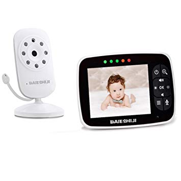Baby Monitor, Video Baby Monitor 3.5" Large LCD Screen, Baby Monitors with Camera and Audio Night Vision,Support Multi Camera,ECO Mode,Two Way Talk Temperature Sensor,Built-in Lullabies (3.5 inch)