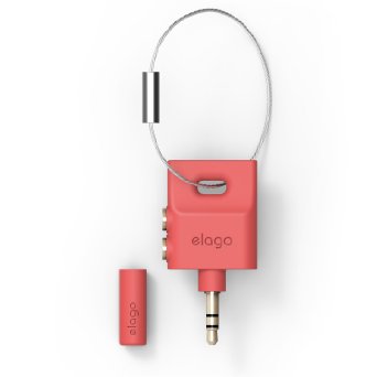 elago Keyring Headphone Splitter for iPhone, iPad, iPod, Galaxy and any portable device with 3.5mm (Italian Rose)