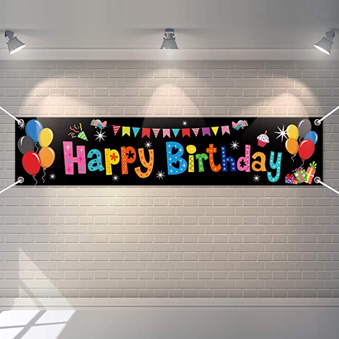 Colorful Happy Birthday Banner Large Happy Birthday Yard Sign Backdrop It's My Birthday Backdrop Party Indoor Outdoor Car Decorations