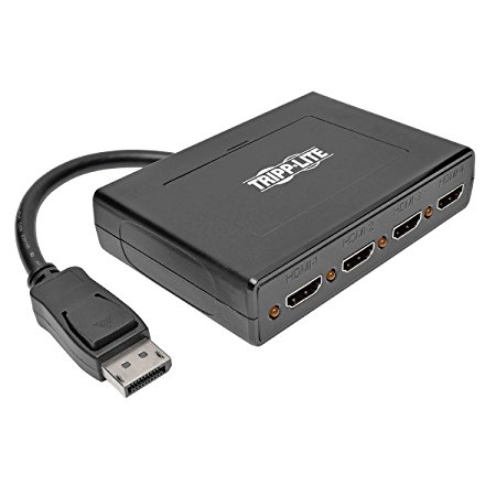 Tripp Lite 4-Port DisplayPort to HDMI Multi Stream Transport Hub MST, DP 1.2, DP to HDMI, 3840x2160 4K x 2K @ 24/30Hz (B156-004-HD-V2)