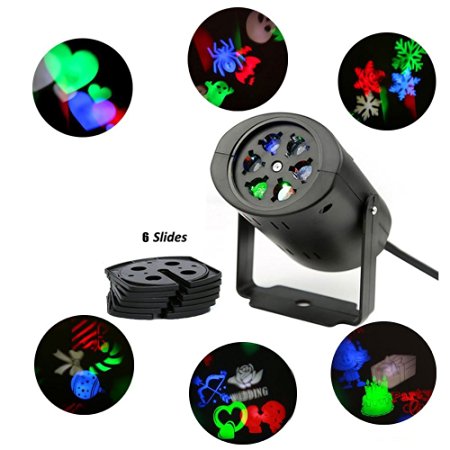 LUCKDAYL LED Landscape Projector Rotating Rgb Stage Holiday Lighting Gobo Stage Lights for Halloween Christmas Party Valentine's Day Birthday Wedding