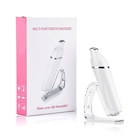 HailiCare Heated Sonic Eye Massager Anti-aging Galvanic Wand Anions Import Rechargeable Wrinkle Remover for Dark Circles and Puffiness