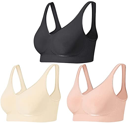 Lemef Bras for Women Wirefree Bras with Smart Sizes Comfortable Wireless Bras No Padding